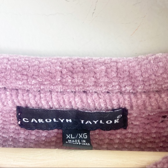 Carolyn Taylor Vintage 90's Pink Velour Sweater - Picture 3 of 4